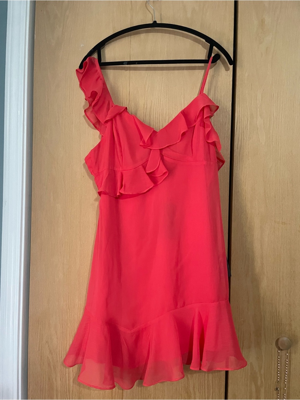 Lulu's Bright Coral Spaghetti-Strap Dress